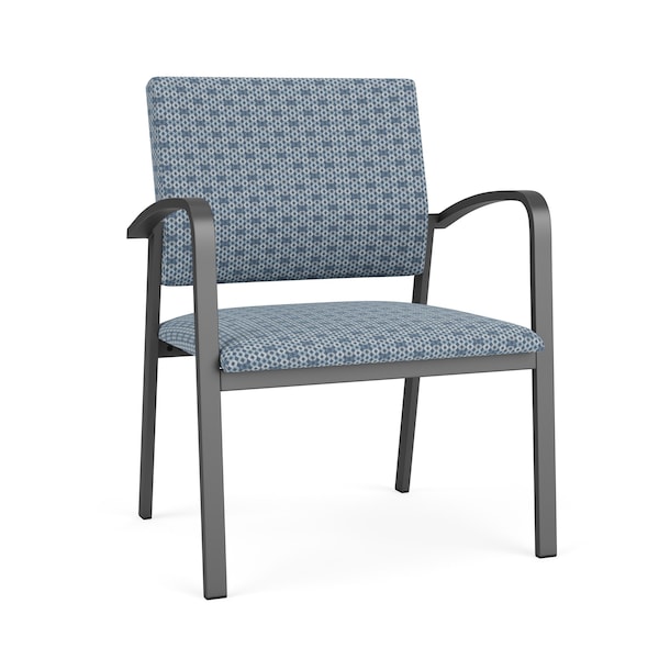 Lesro Newport Wide Guest Chair Metal Frame, Charcoal, RS Rain Song Upholstery NP1201 - main